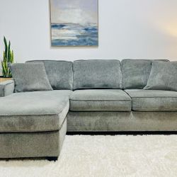 Light Gray Sofa With Reversible Chaise