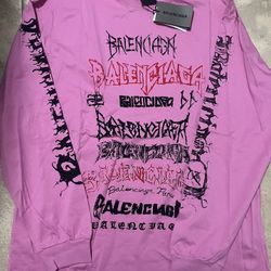 Pink Balenciaga Long Sleeve Size L