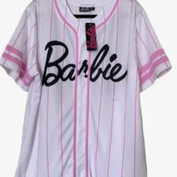 Barbie Baseball Jersey Officially Licensed #59 Pink Stripe Barbiecore Sporty NWT