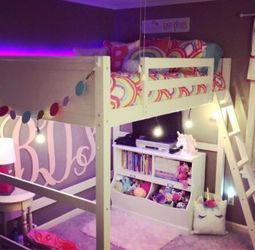 White  twin size loft bed