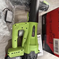 Leaf Blower Cordless with 2 x 4.0 Ah Battery and Charger, 160MPH/580CFM High Power Lightweight Handheld Electric Snow Blower with 2 Extended Tubes for