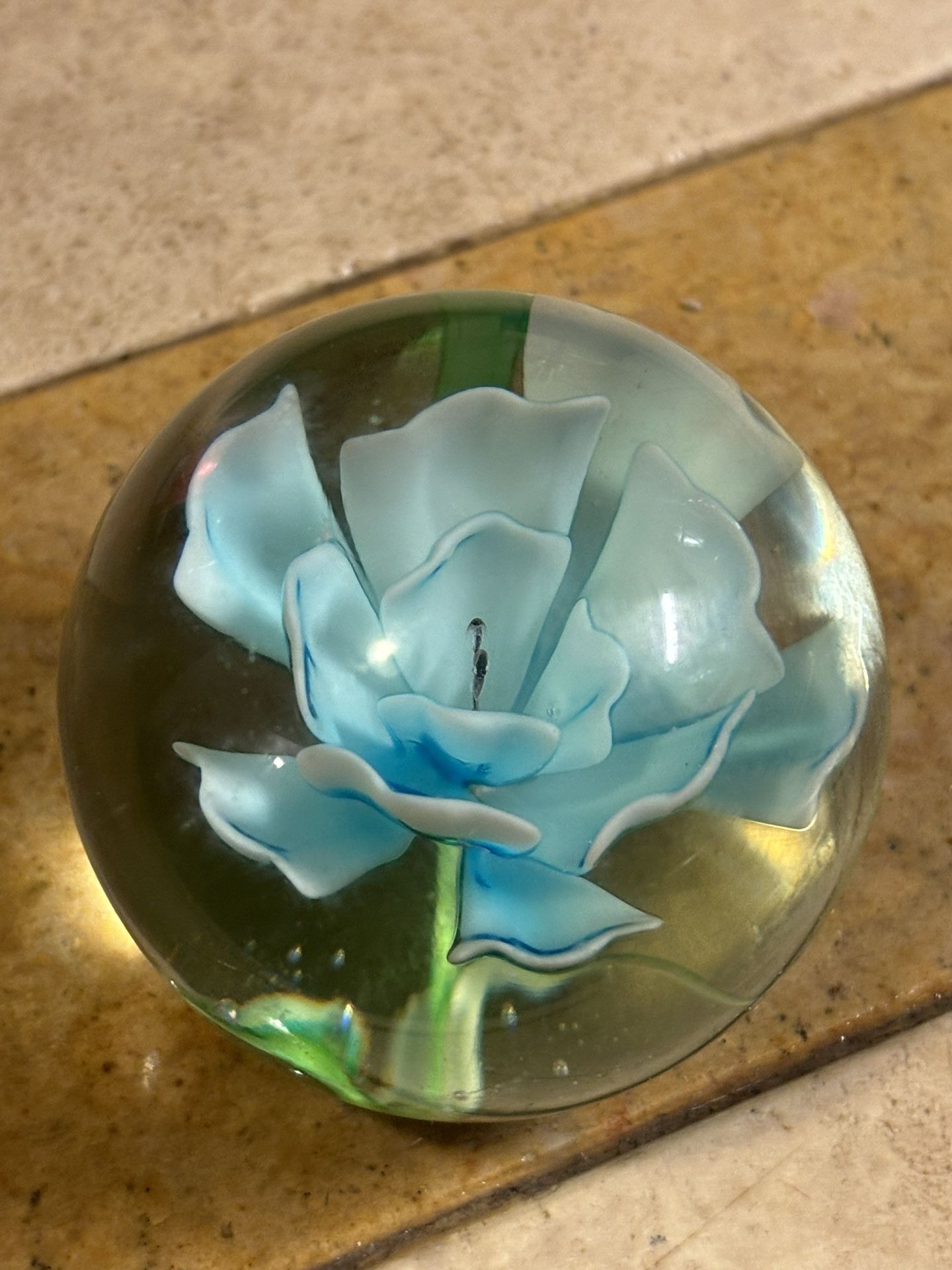Blue Flower Paperweight 