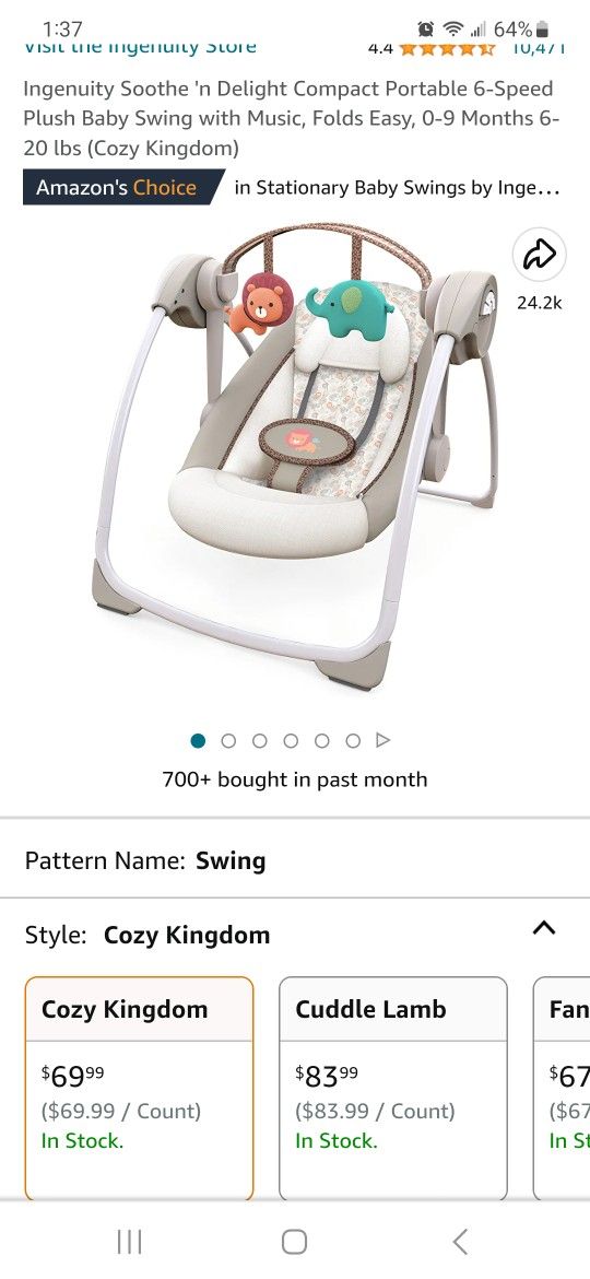 Baby Swing And Baby Chair