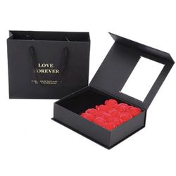 Luxury Gift Box Eternal Preserved 12 Red Roses Scented Soap Rose Valentines Day