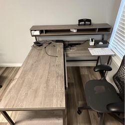L Shape Desk With Drawers