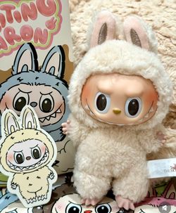 POP MART Labubu 1.0 Macaron Series Soy Milk Dodo 17cm Plush Doll 