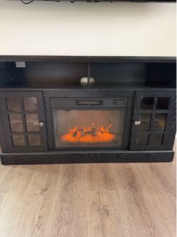 TV electric fireplace console