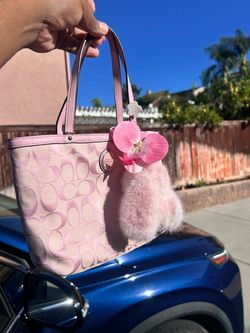 Coach Pink Signature Canvas Mini Tote Bag