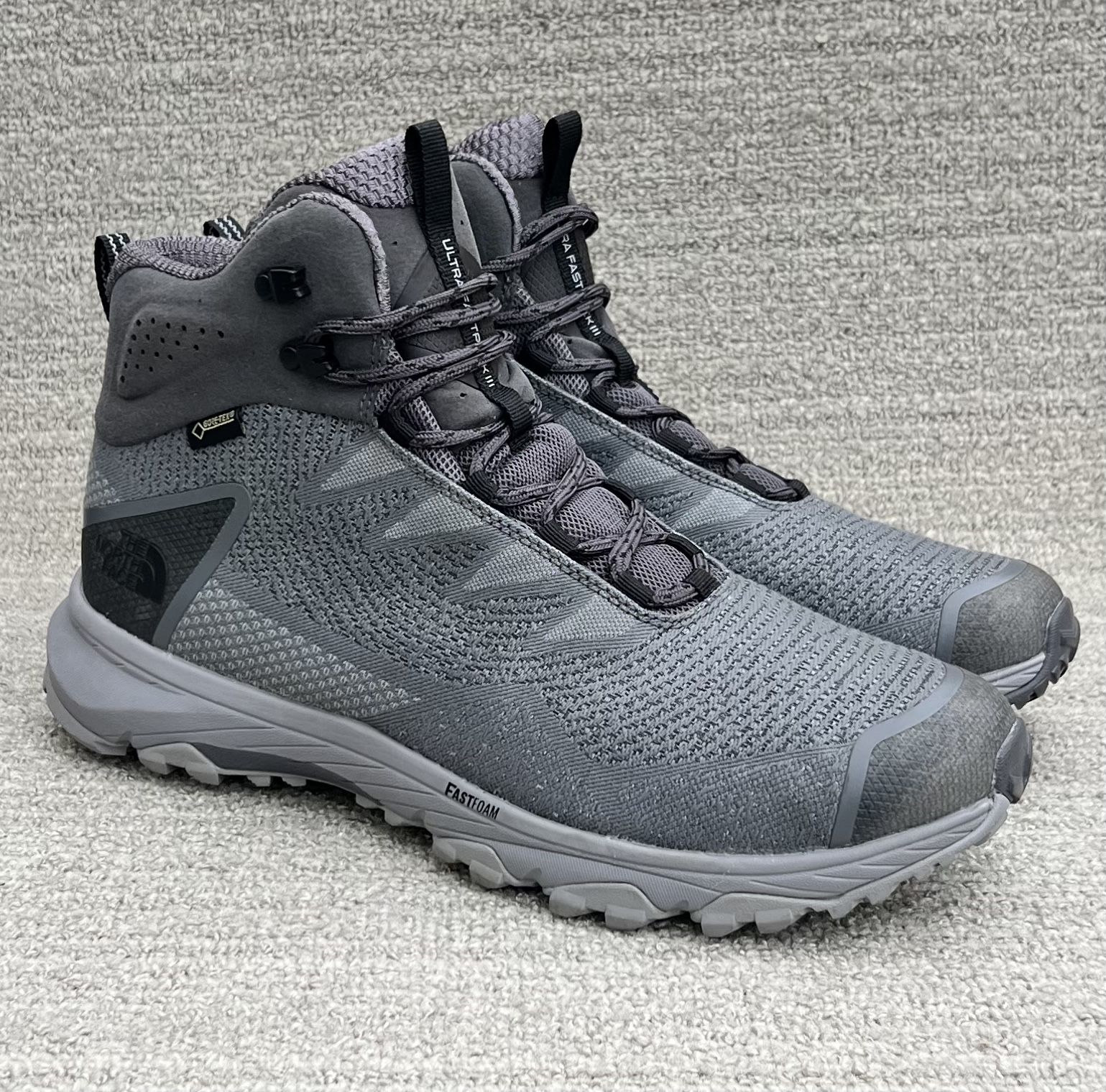 THE NORTH FACE Ultra Fastpack III Mid GTX Woven Hiking Boot Grey Men Size 10 US