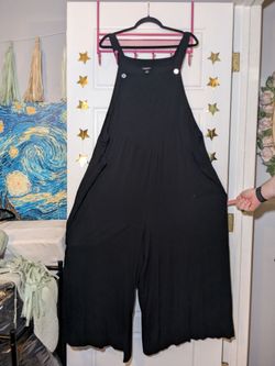 Torrid Black Wide-Leg Overalls Jumpsuit