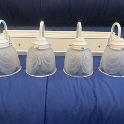 3 - white 4 lamp vanity lights