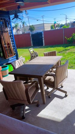 Outside dining table with chairs