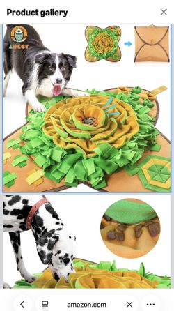 AWOOF Snuffle Mat Pet Dog Feeding Mat, 28''x28'' Interactive Dog Puzzle Toys Encourages Natural Foraging Skills