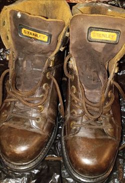 Stanley Men's Boot Size 10 Steel Front Oil and Slip Resistant Leather Brown