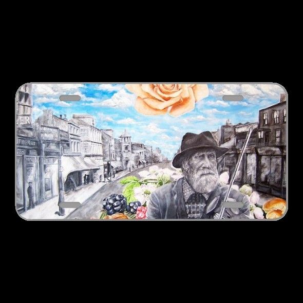 License Plate Novelty Car Front Painting Original Art Artist Trippy