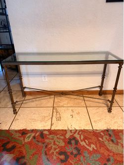 Glass & metal entry table