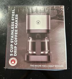 Chef’s Counter Coffee Maker Stainless Steel 5-Cups