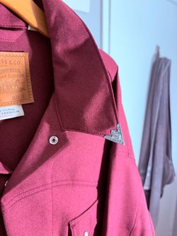 Levis Western Denim Maroon Jacket. Silver Detail