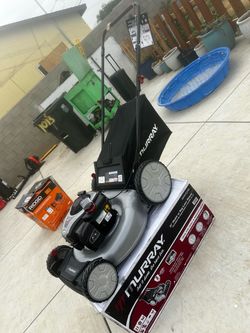 Shop Murray 21 in. 140 cc Briggs and Stratton Walk Behind Gas Push Lawn Mower with Height Adjustment and with Mulch Bag Questions