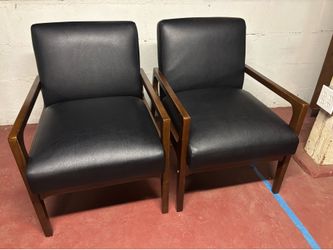 Mid century leather chairs