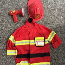 Toddler Fire Fighter Costume (3-4 Yr Old Best Fit) - Great Condition 