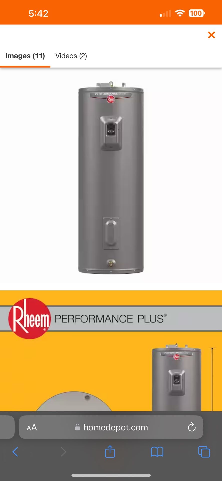 40 Gallon Electric Water Heater 9 Year Warranty Brand New In The Box