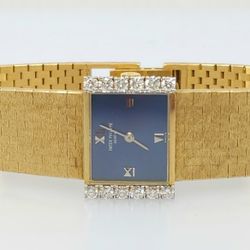 Patek Philippe Ladies 18k Yellow Gold Diamond Blue Dial Ladies Watch 3368/2 7.5" @ Don Dinero (contact info removed) 