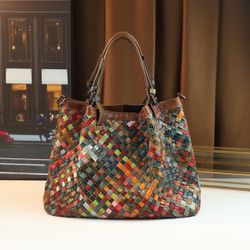 Classic Leather Tote, Everyday use tote bag, Laptop Work Student Bag,  multicolor
