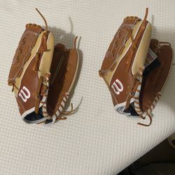 Two Wilson A2000 12.5” V125 Superskin Series Glove 