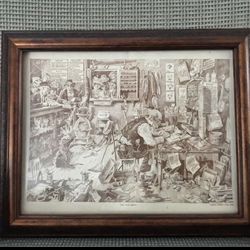 Framed Vintage Print “The Old Depot” – Argyle Press 1930