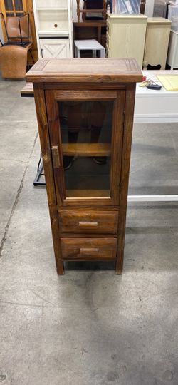 Small Wooden Cabinet with Glass Door
