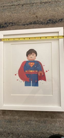 Framed Superman Lego Watercolor Art Print