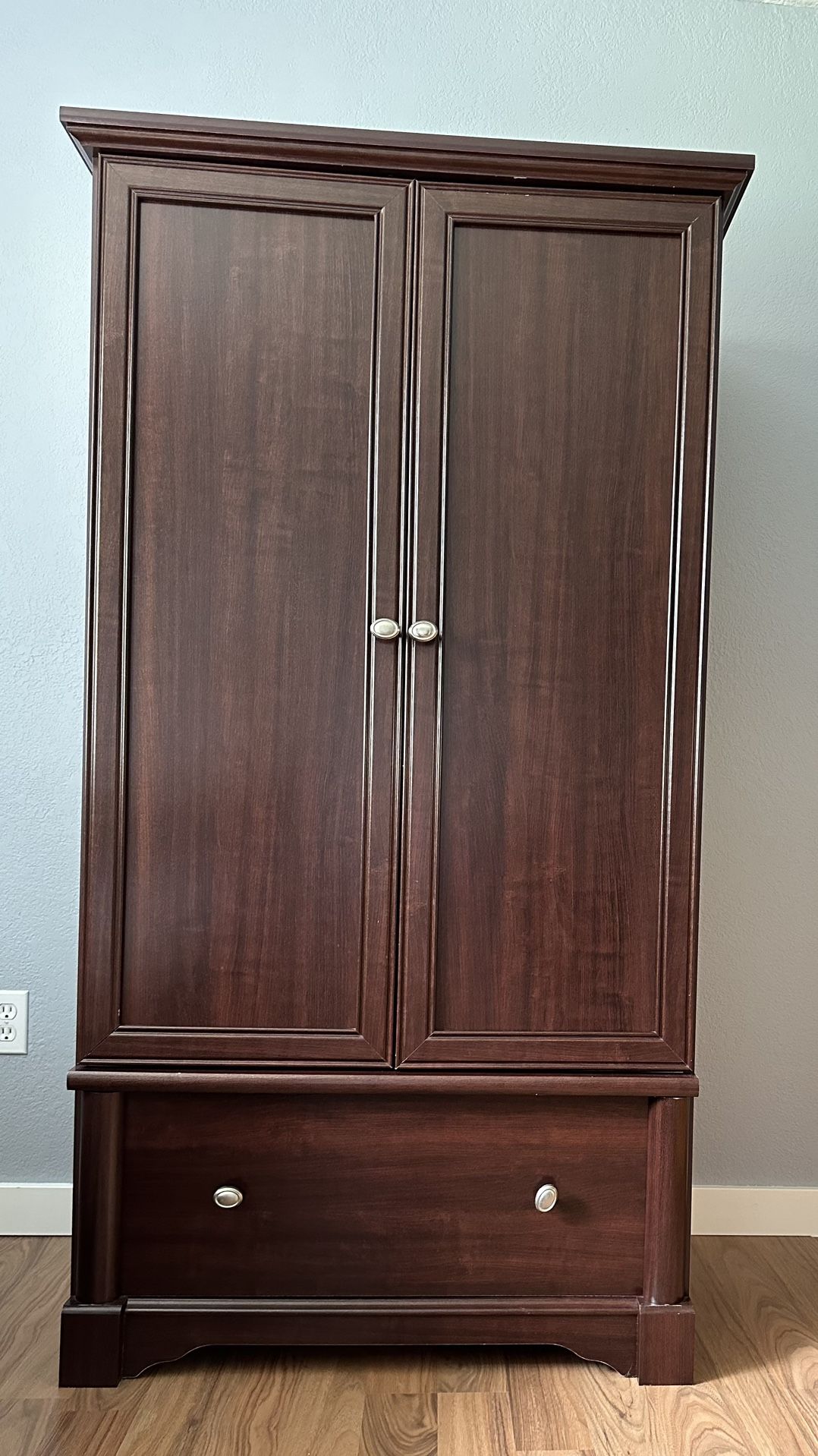 Sauder Palladia Armoire, Select Cherry Finish