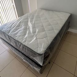 New Queen Size Pillowtop Mattress + Box Spring  