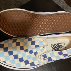 New Blue Checkered Vans 