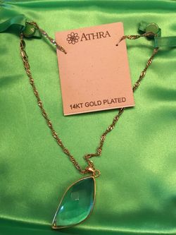 14K plated pendant necklace earrings set