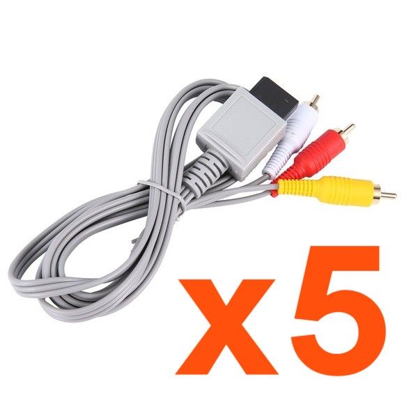 5x Composite AV Cable | Nintendo Wii / Wii U