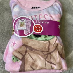Star Wars Baby Yoda Fleece Sleep Set Pajamas Size 4/5