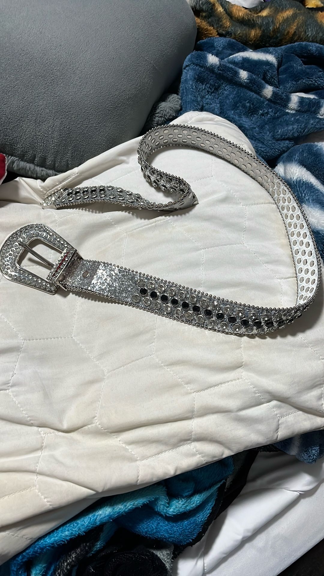 Rhinestone silver belt