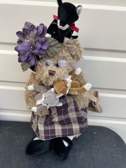 Bearington Bear IMA SPINSTER Cat Lady  Limited Edition Retired #1378 EUC