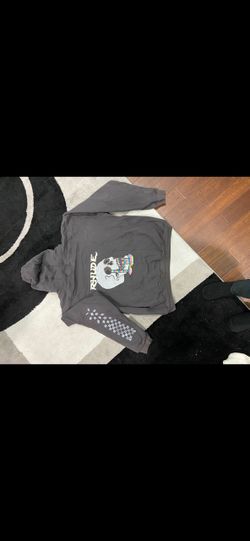 Rhude grey skull rainbow hoody hoodie sweatshirt medium