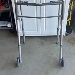 ProBasics Aluminum Two Button Walker With Wheels