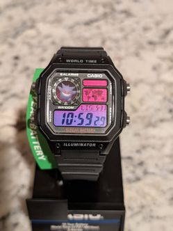 Pokemon Gengar Pink N Purp Casio AE 1200 Watch Mod