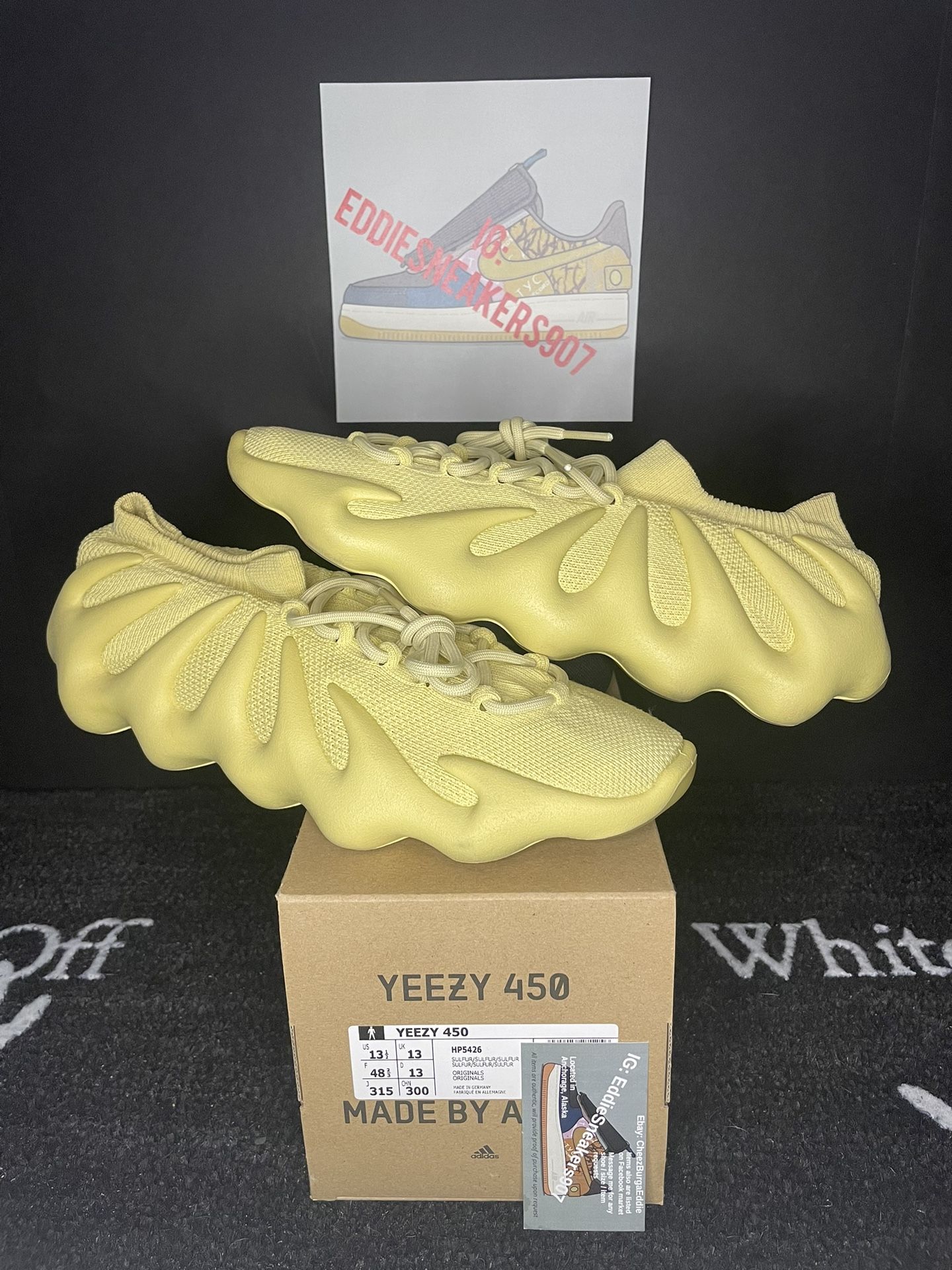 Adidas Yeezy 450 Sulfur Men’s Size 13.5 Pre-Owned 