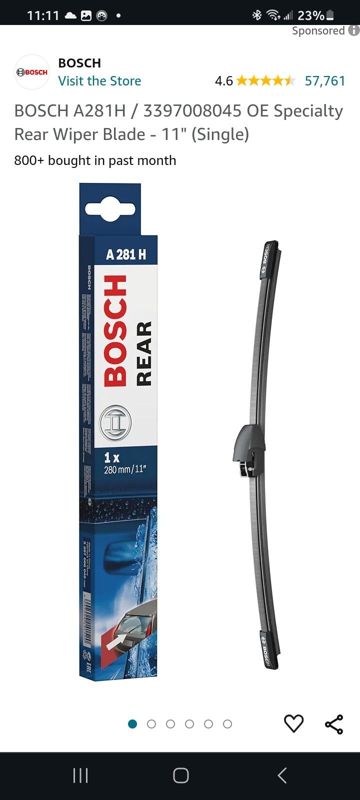 Bosch Rear Windshield Wiper