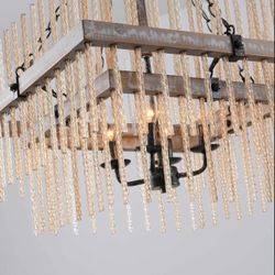 Farmhouse Rustic Luxury Glass Chandelier Light