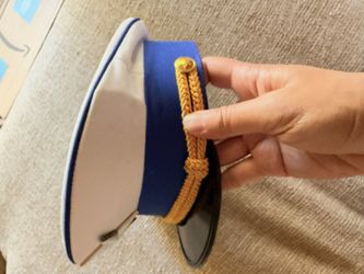 White Captain / Sailor Hat with Gold Rope & Star