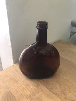 Incredible Antique Brown VINOL Apothecary Bottle!