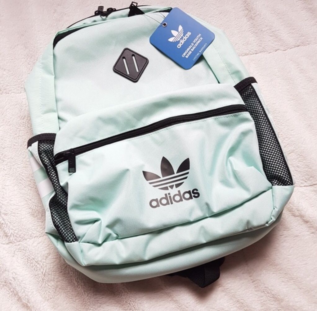 Adidas Originals mint green black Backpack trefoil