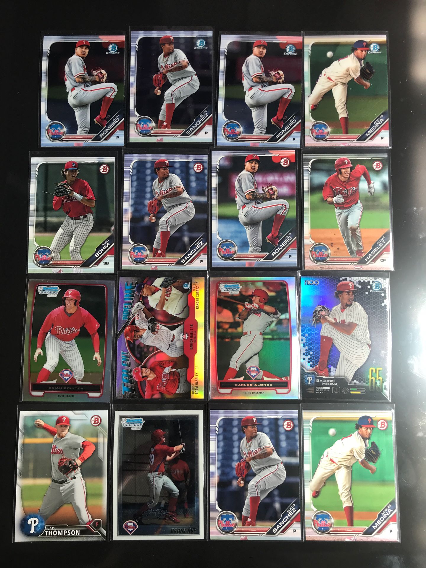 Philadelphia Phillies 16 Card 1st Bowman and Prospect Lot Sixto Sanchez Alec Bohm Adonis Medina